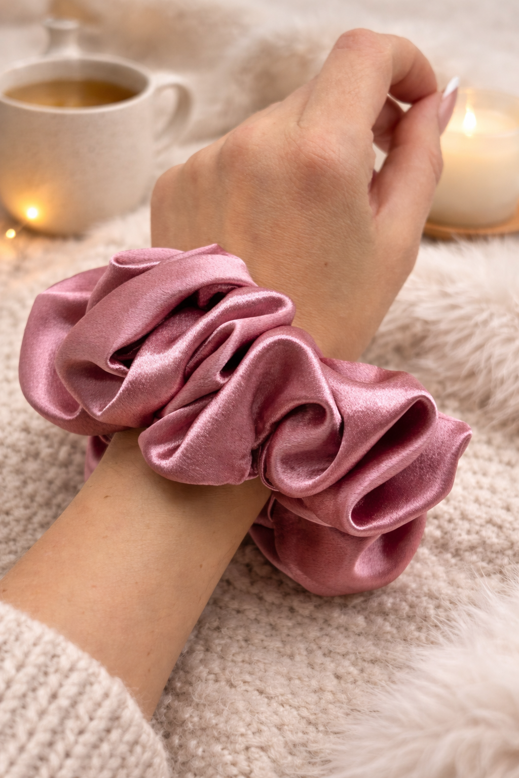 Dusty Rose Satin XXL Scrunchie