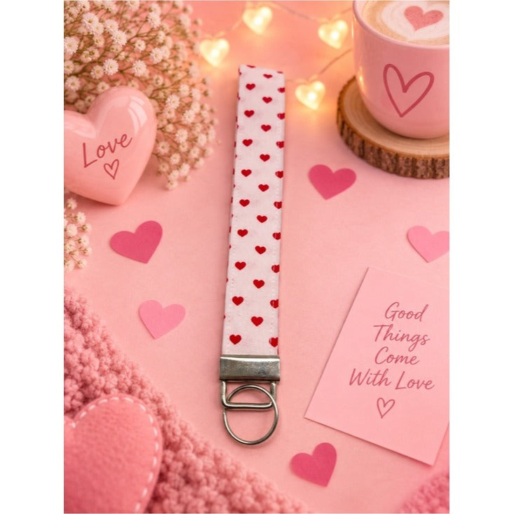 Hearts Keychain Wristlet
