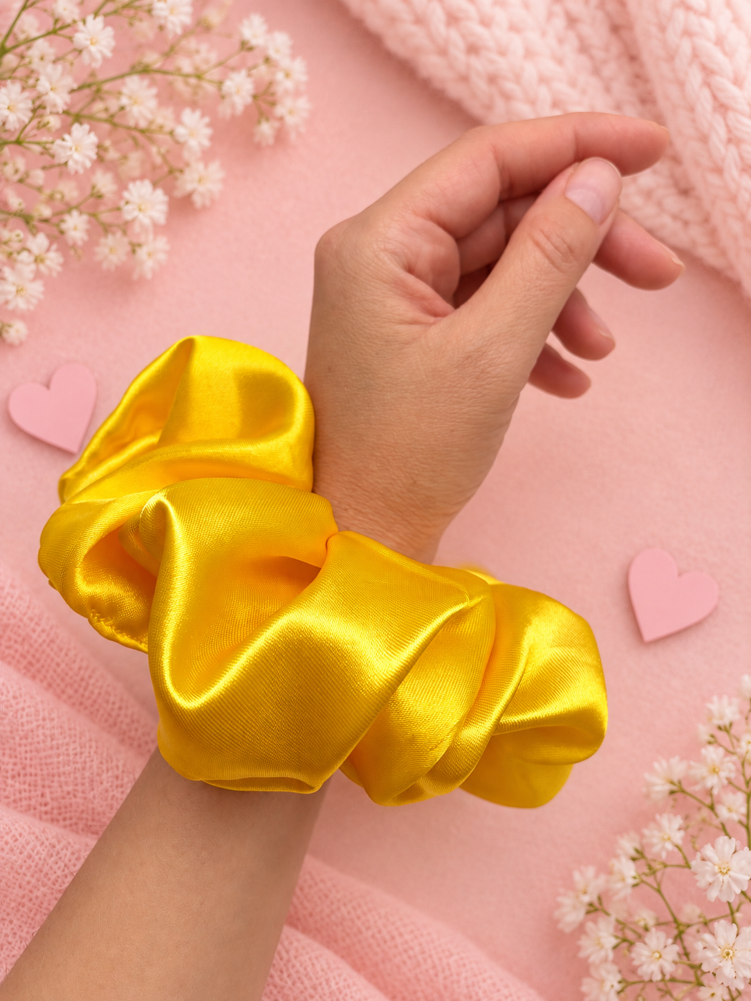 Yellow Satin XXL Scrunchie