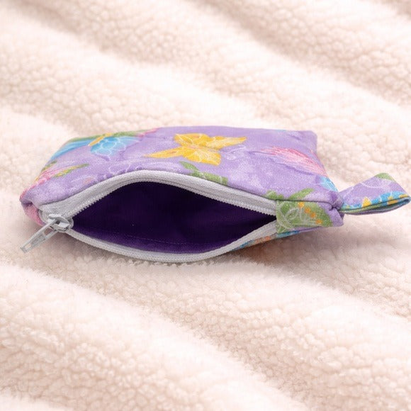 Butterfly Purple Quilted Keychain Wallet