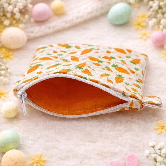Spring Carrot Quilted Keychain Wallet