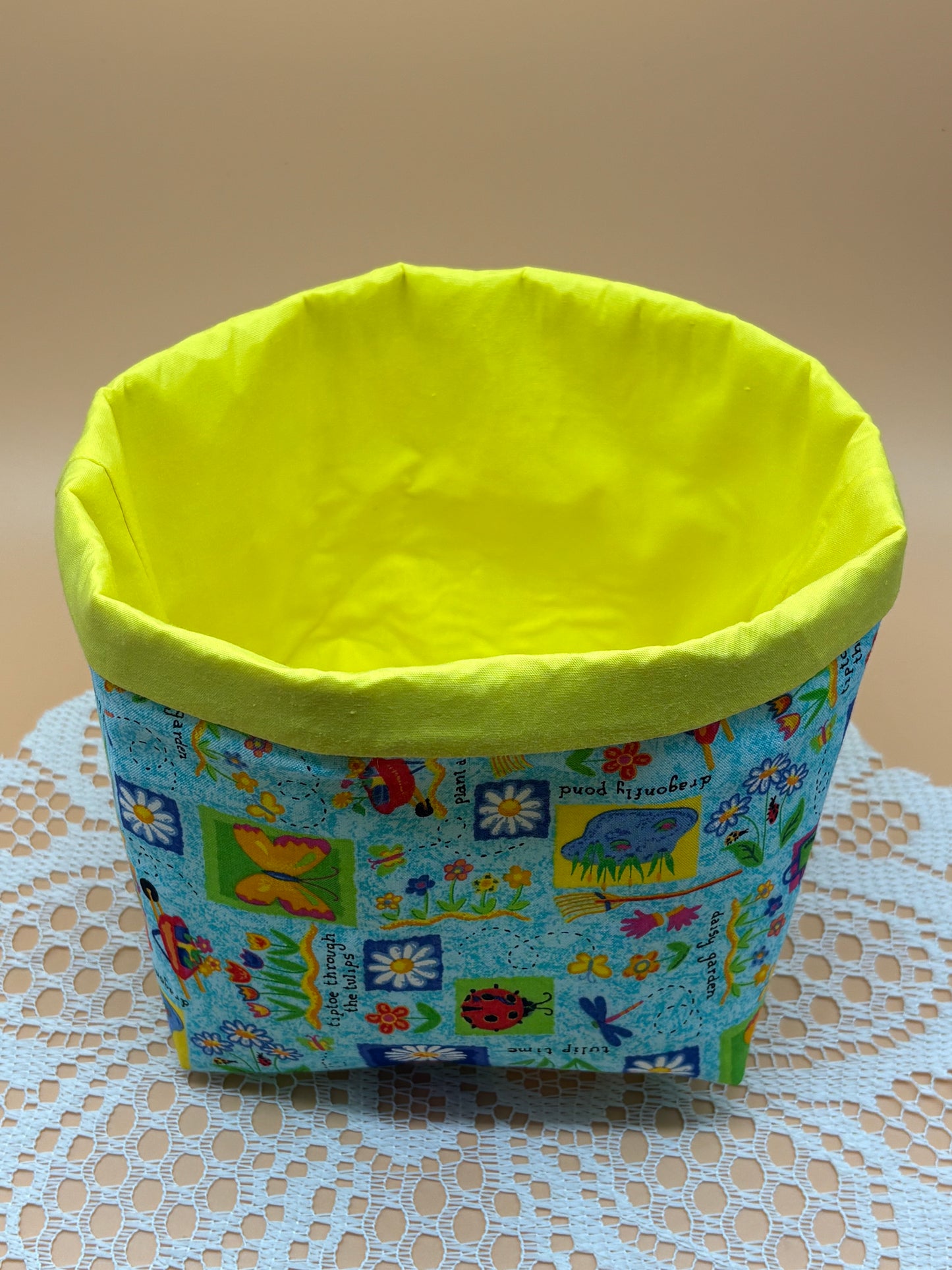 Nature Flower Themed Fabric Gift Storage Basket