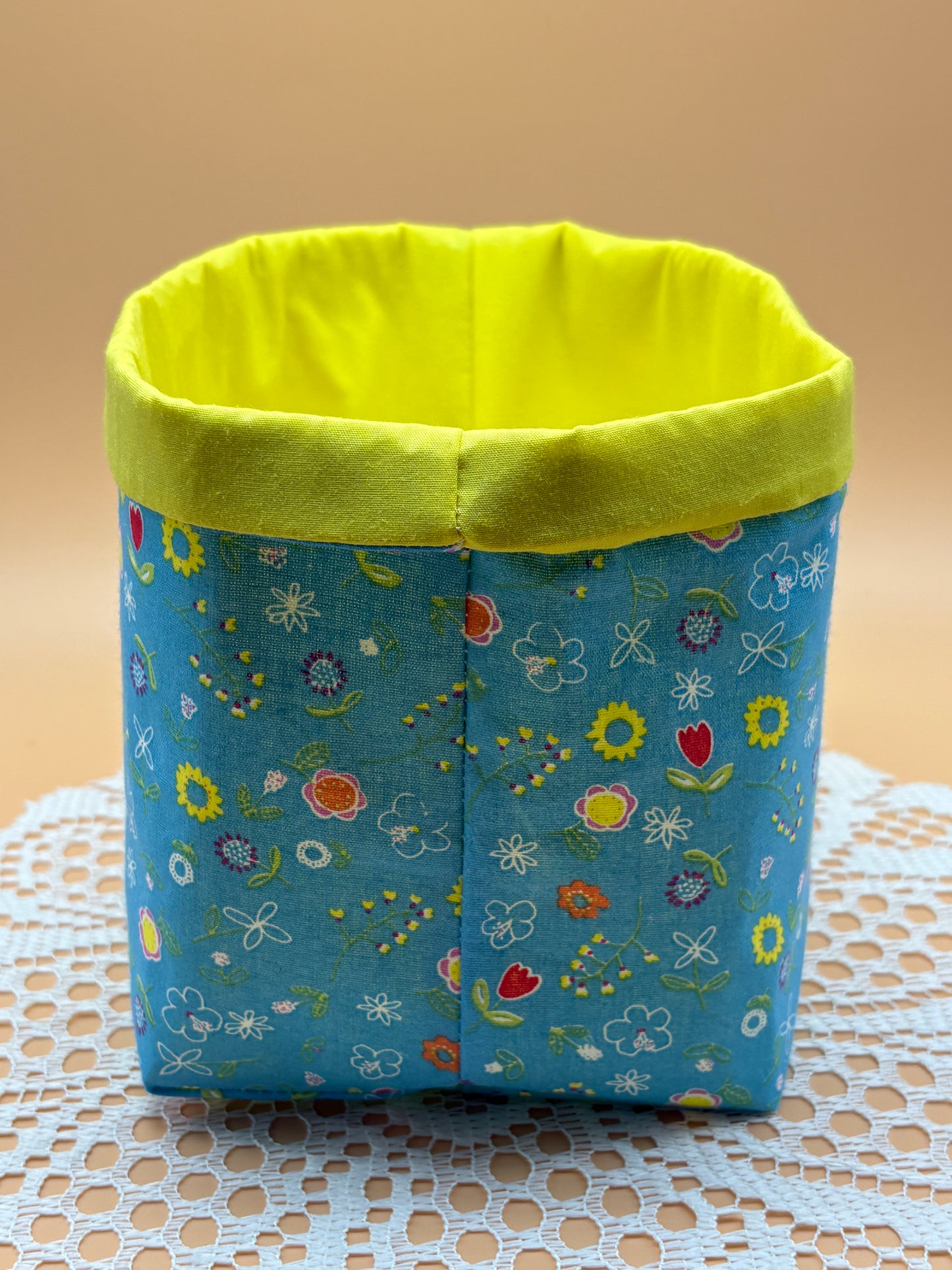 Flower Themed Fabric Gift Storage Basket
