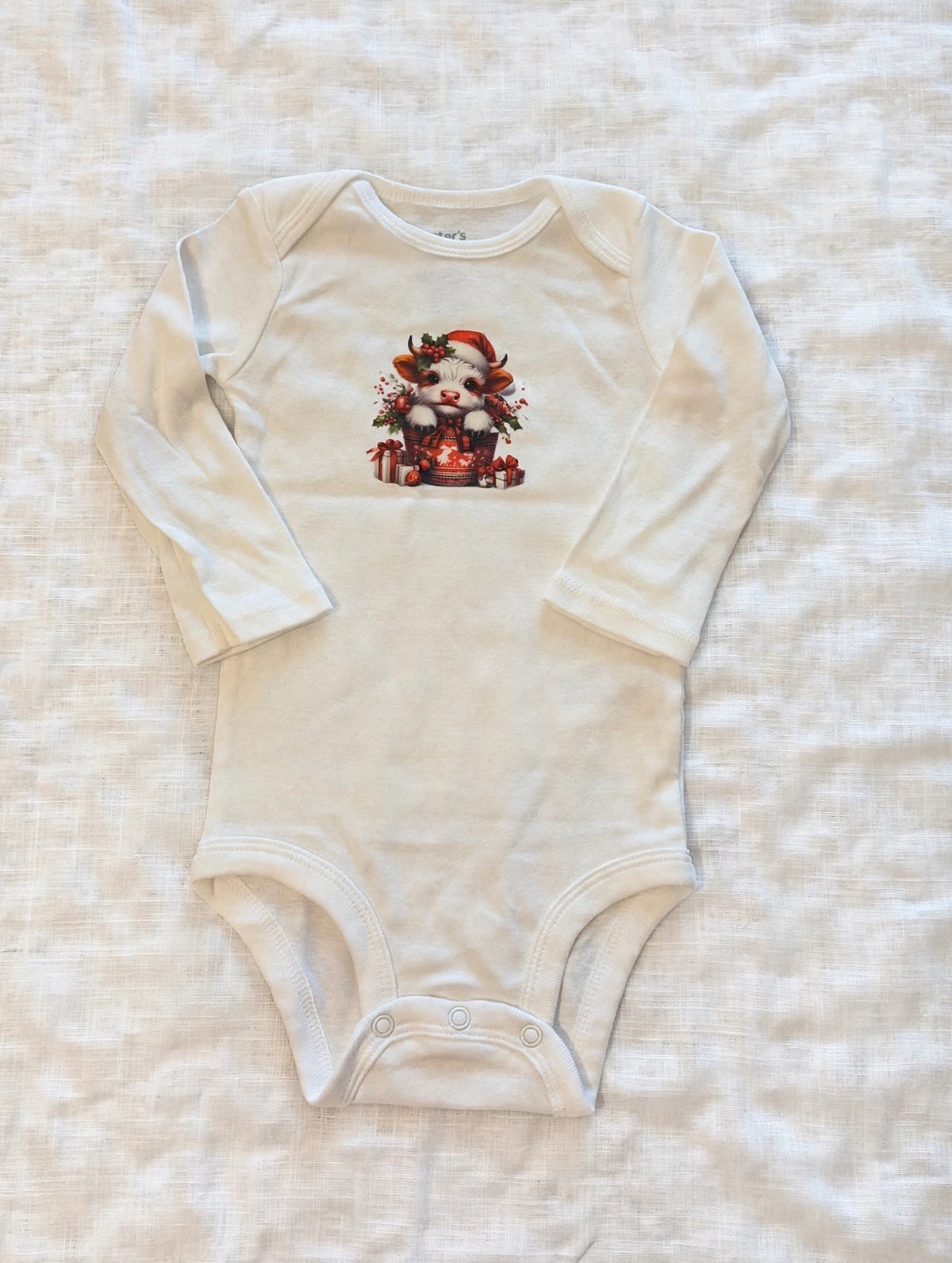 Christmas Cow Tote Bag and Onesie Set