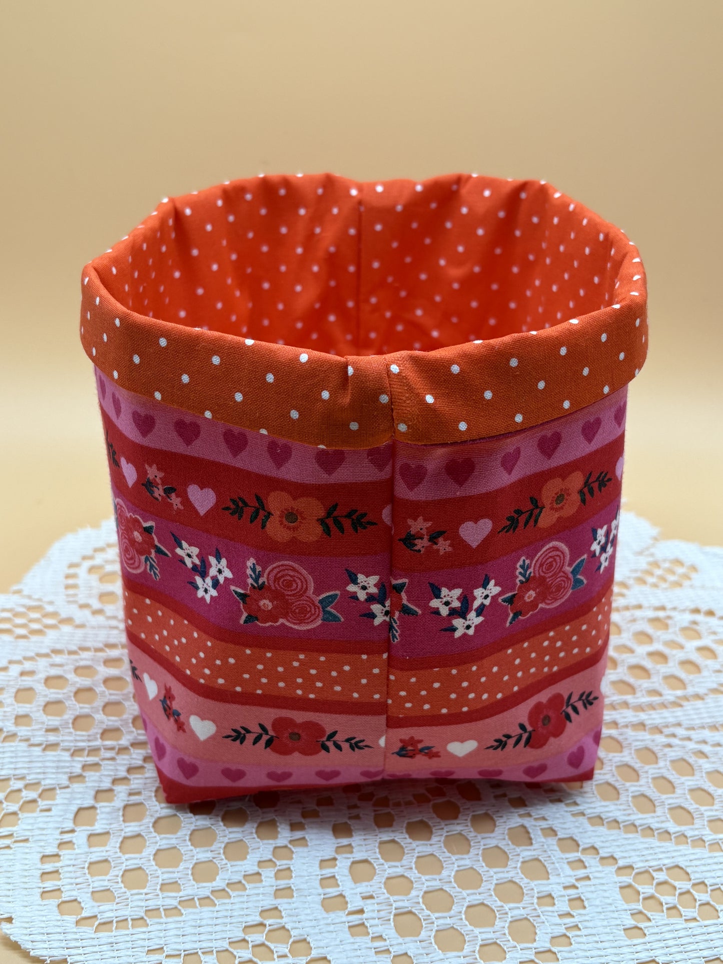 Valentine’s Day Fabric Basket