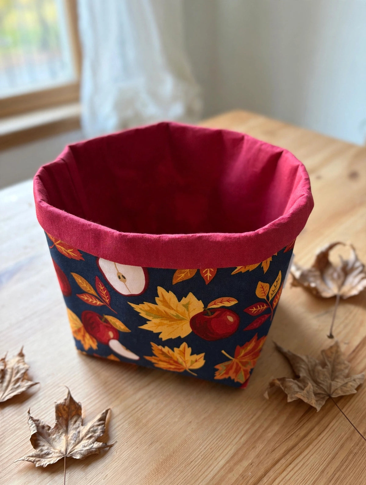 Autumn Apple Fabric Basket