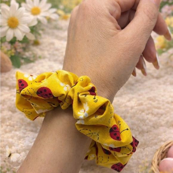 Ladybug Spring Scrunchie – Standard Size
