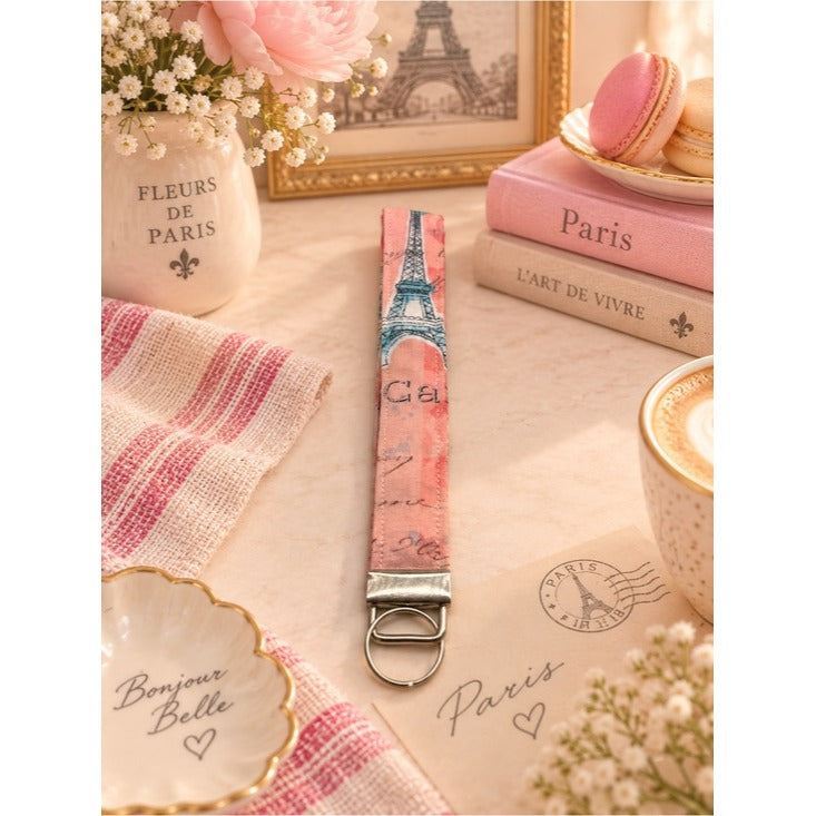 Paris Inspired Keychain Wristlet