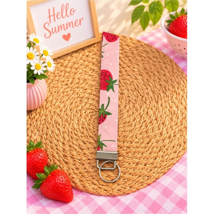 Strawberry Keychain Wristlet