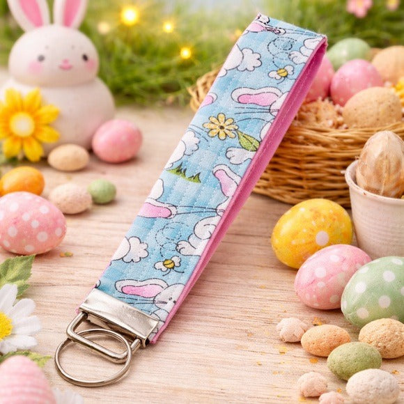 Easter Bunny Wristlet Keychain