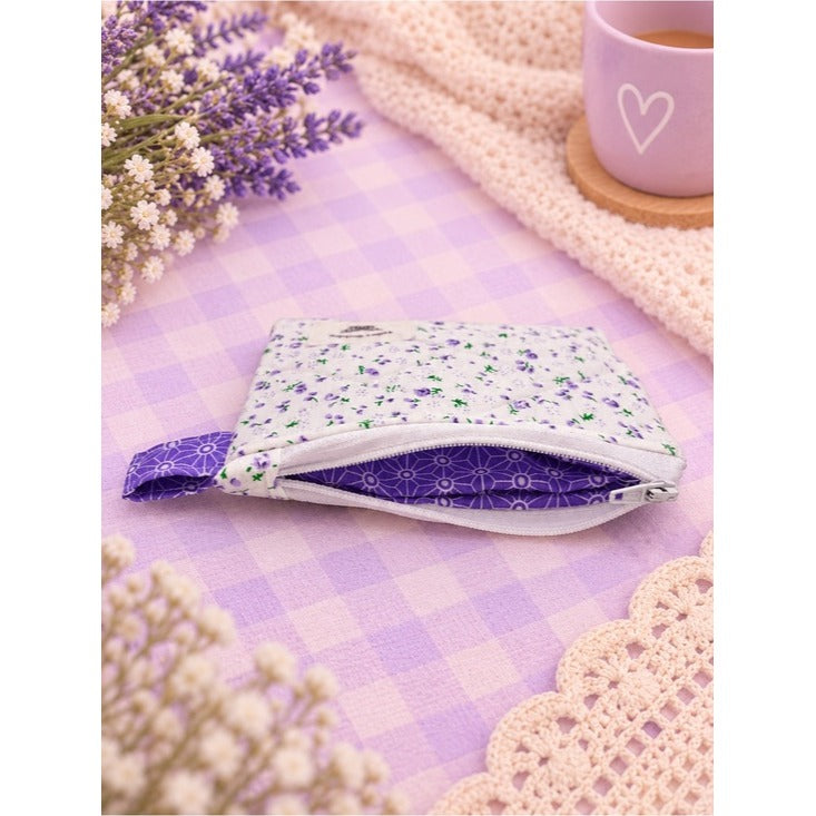 Cozy Floral Quilted Keychain Wallet