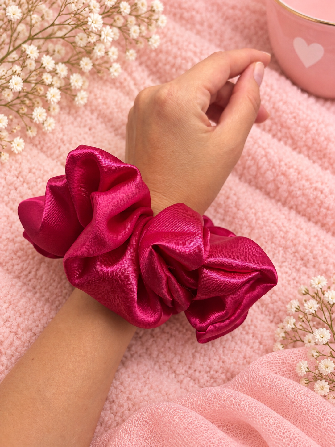 Raspberry Pink Satin XXL Scrunchie