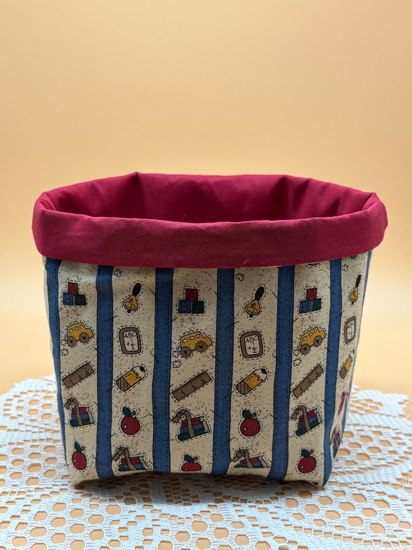 School Teacher Themed Fabric Gift Storage Basket