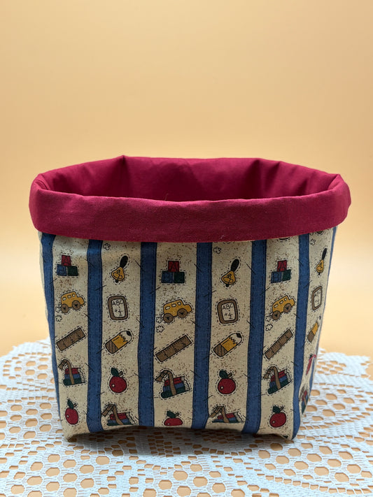 School Teacher Themed Fabric Gift Storage Basket