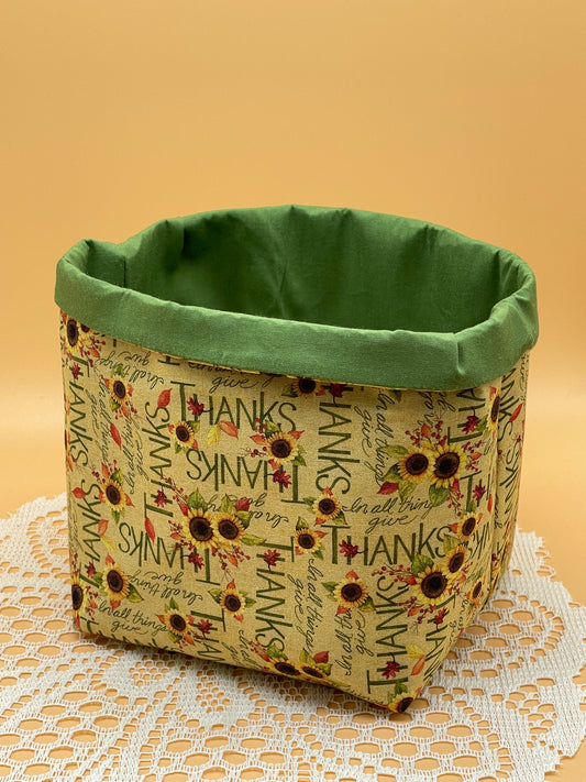 Sunflower Fall Themed Fabric Basket