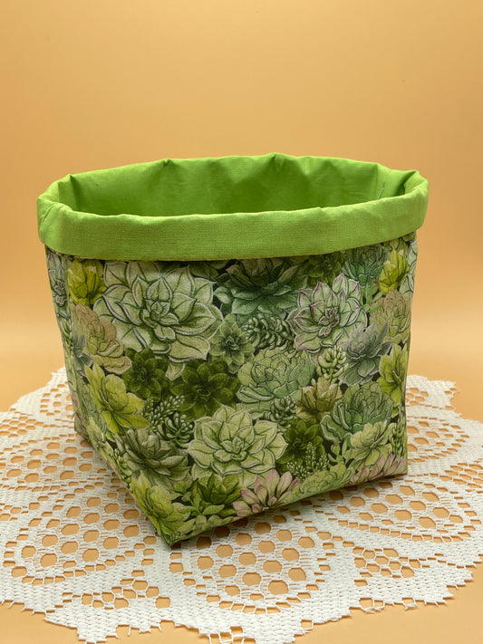 Succulent Fabric Storage Basket