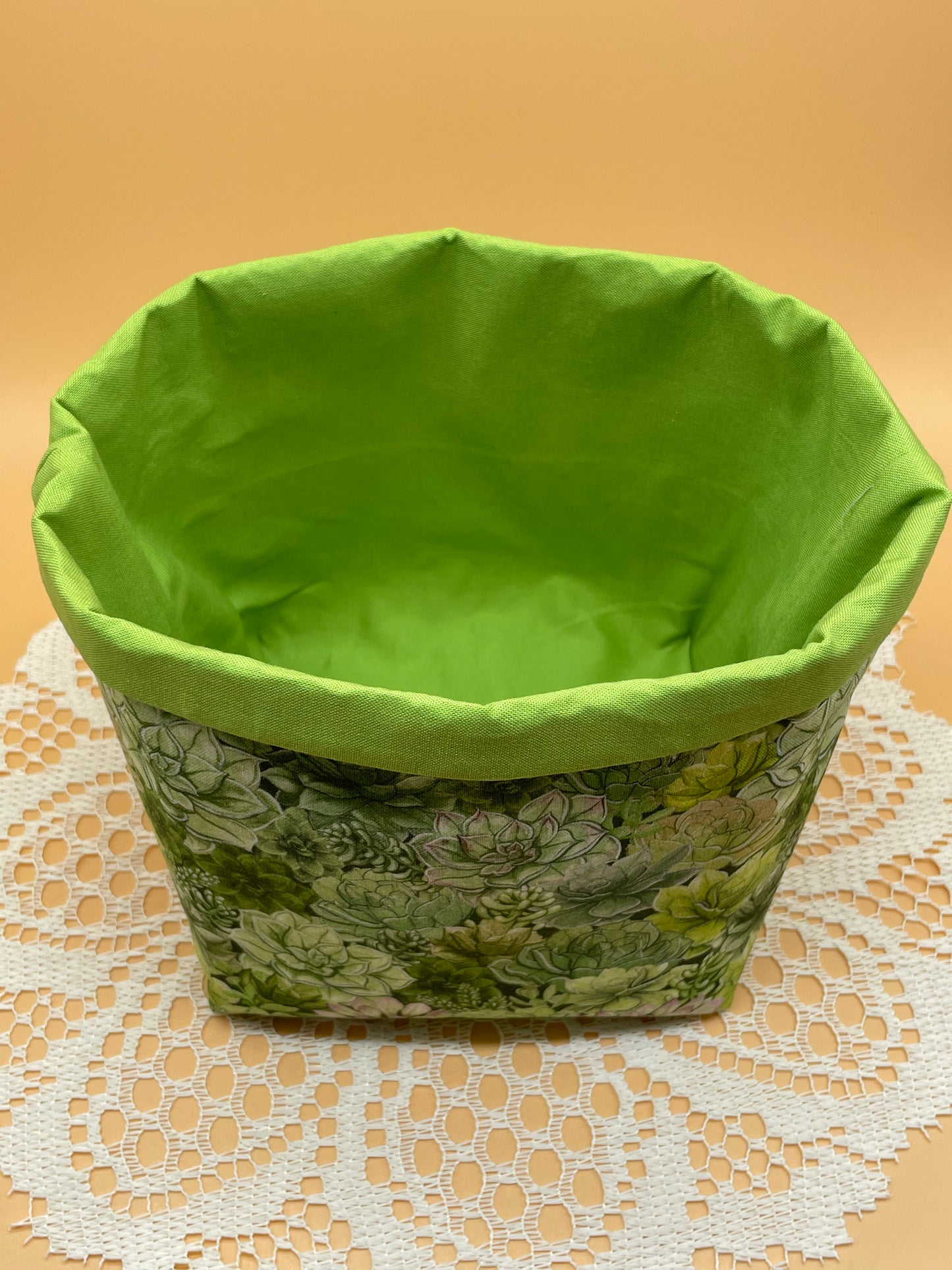 Succulent Fabric Storage Basket