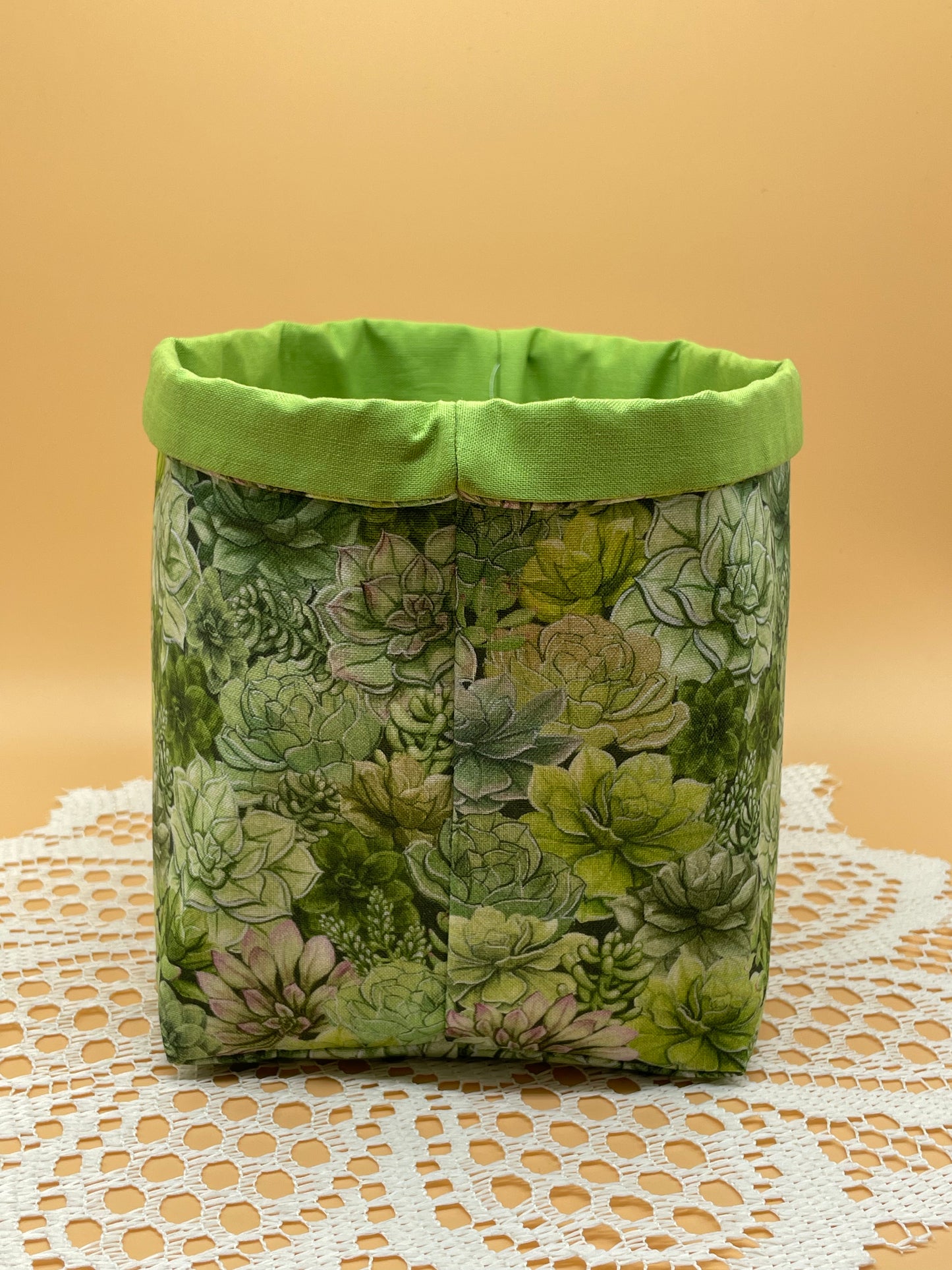 Succulent Fabric Storage Basket