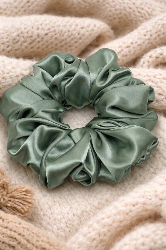 Sage Green Satin XXL Scrunchie