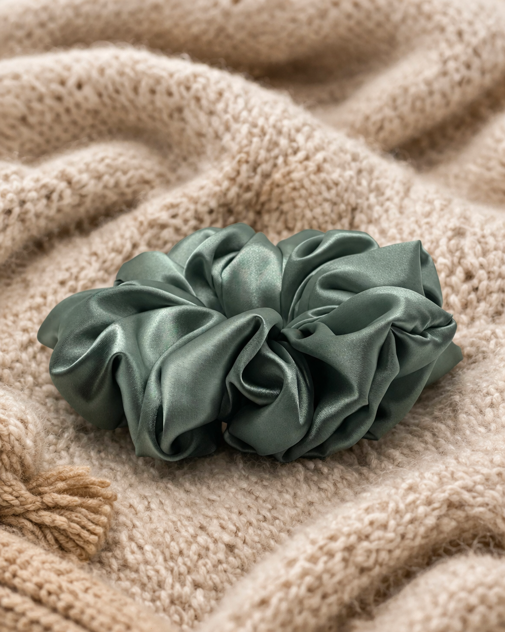 Sage Green Satin XXL Scrunchie