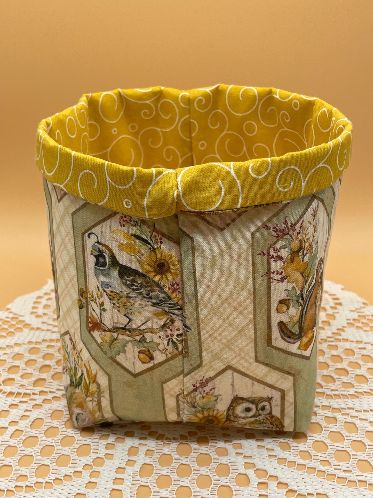 Animals Fall Themed Fabric Basket