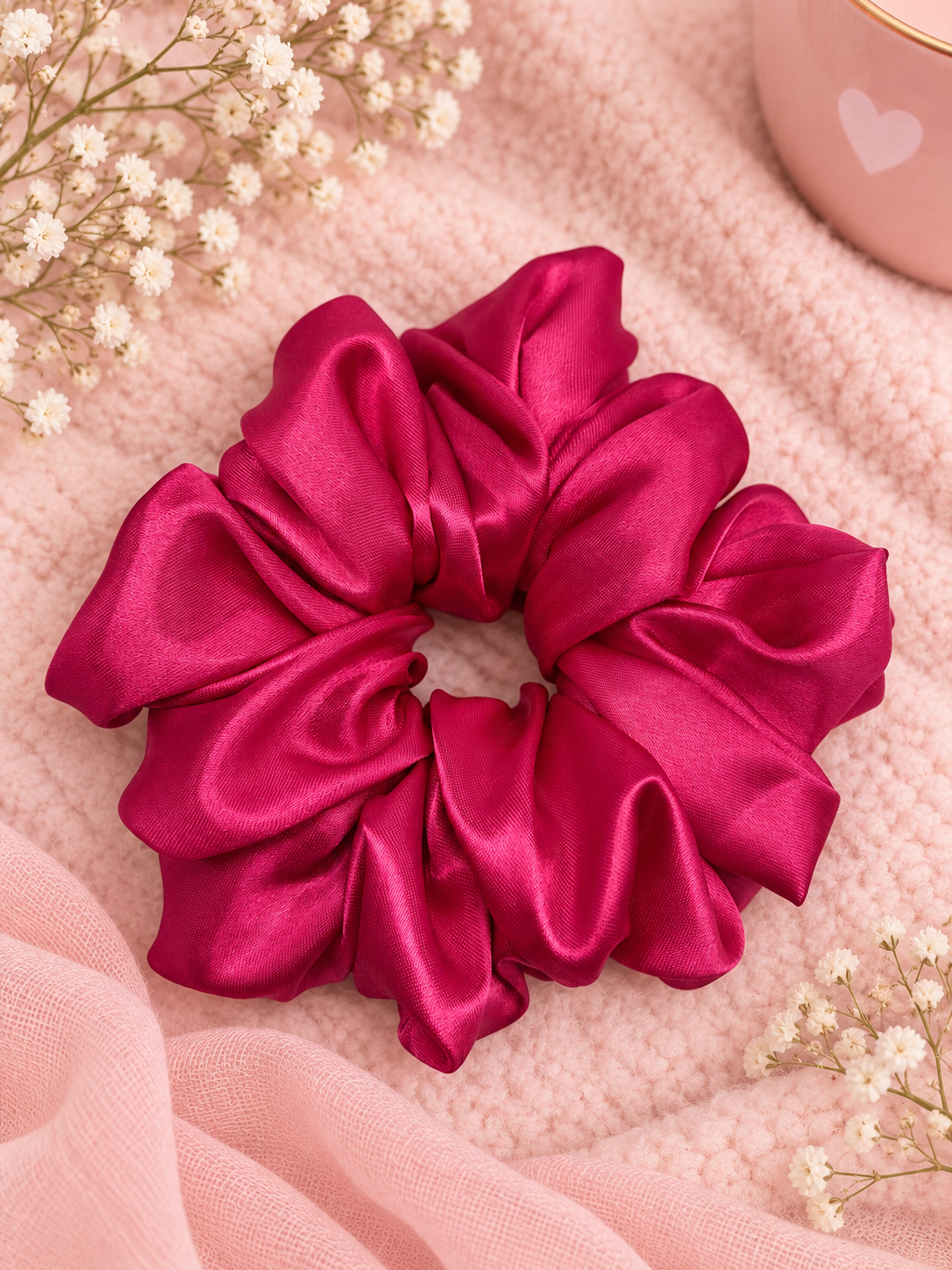 Raspberry Pink Satin XXL Scrunchie