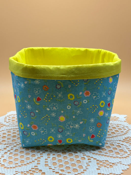 Flower Themed Fabric Gift Storage Basket