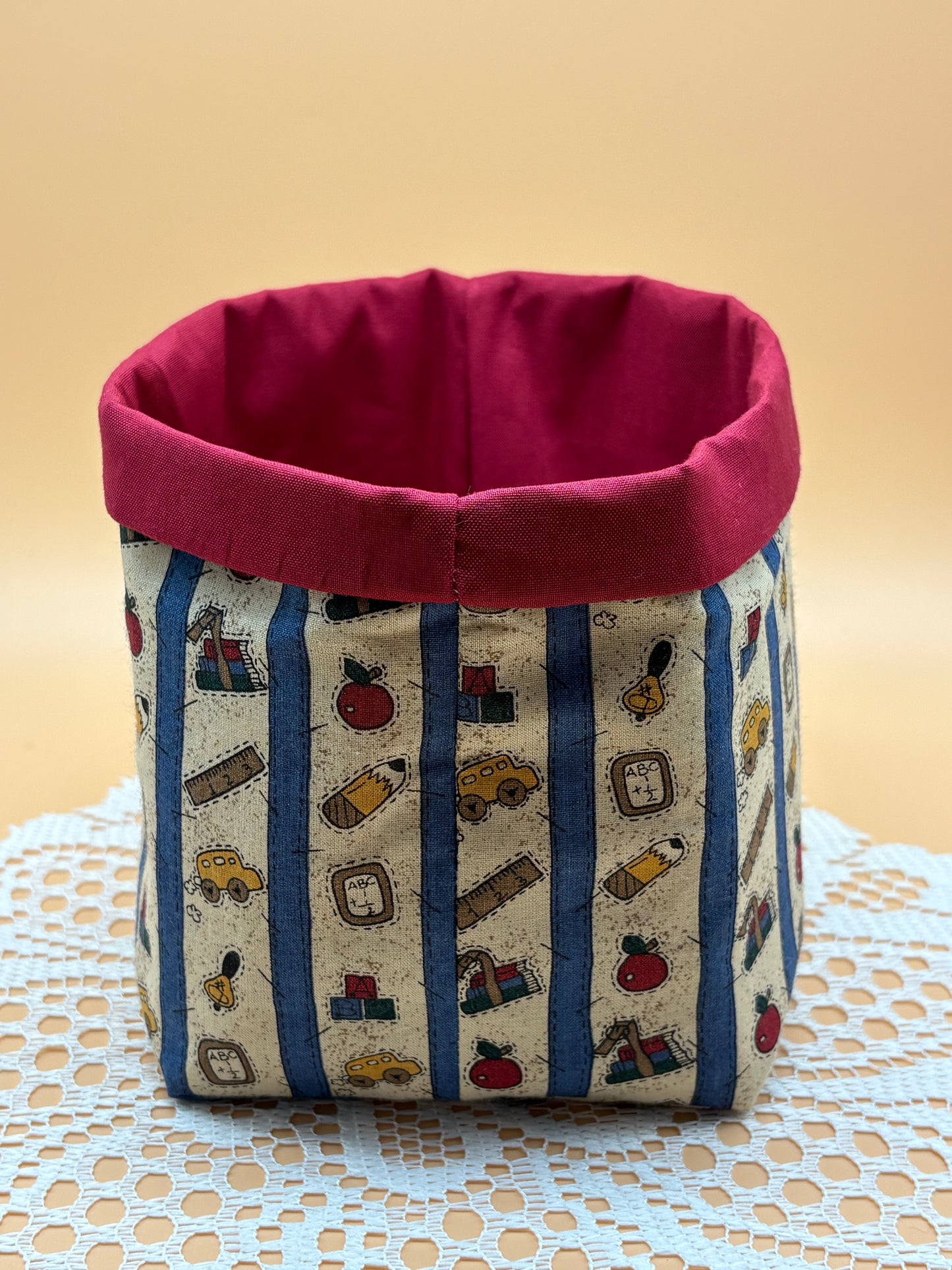 School Teacher Themed Fabric Gift Storage Basket
