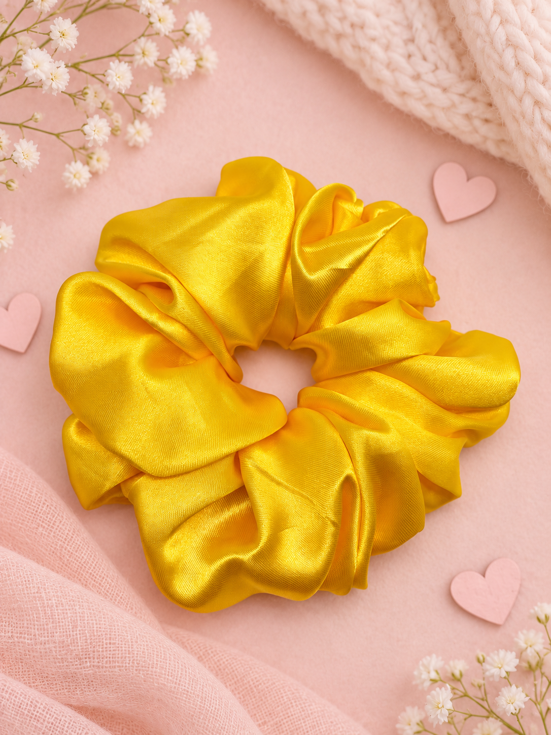 Yellow Satin XXL Scrunchie