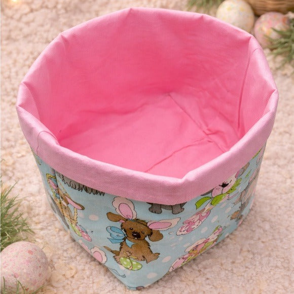 Easter Bunny and Puppy Fabric Basket
