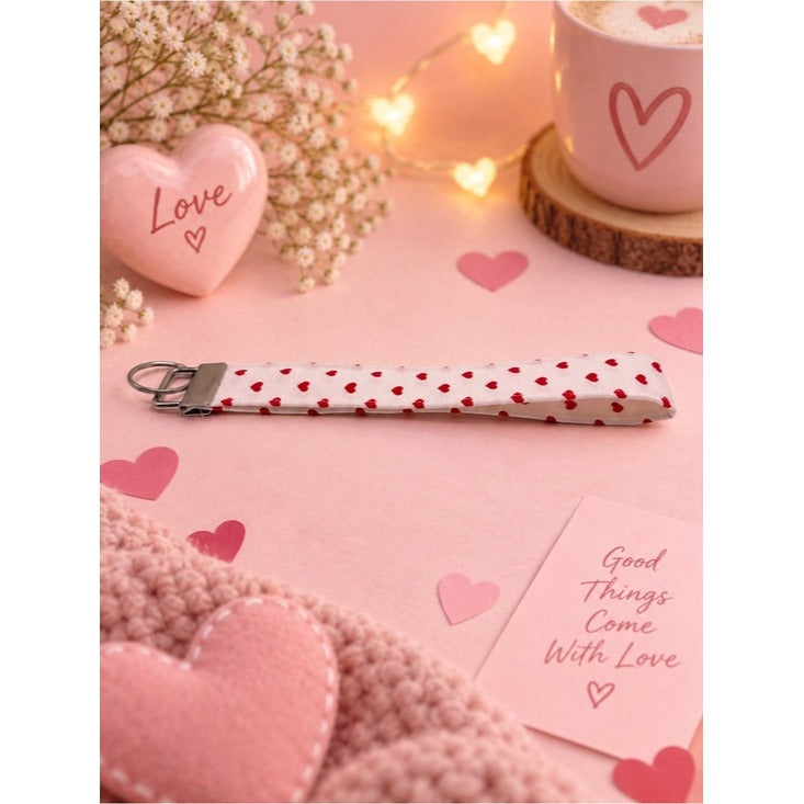 Hearts Keychain Wristlet
