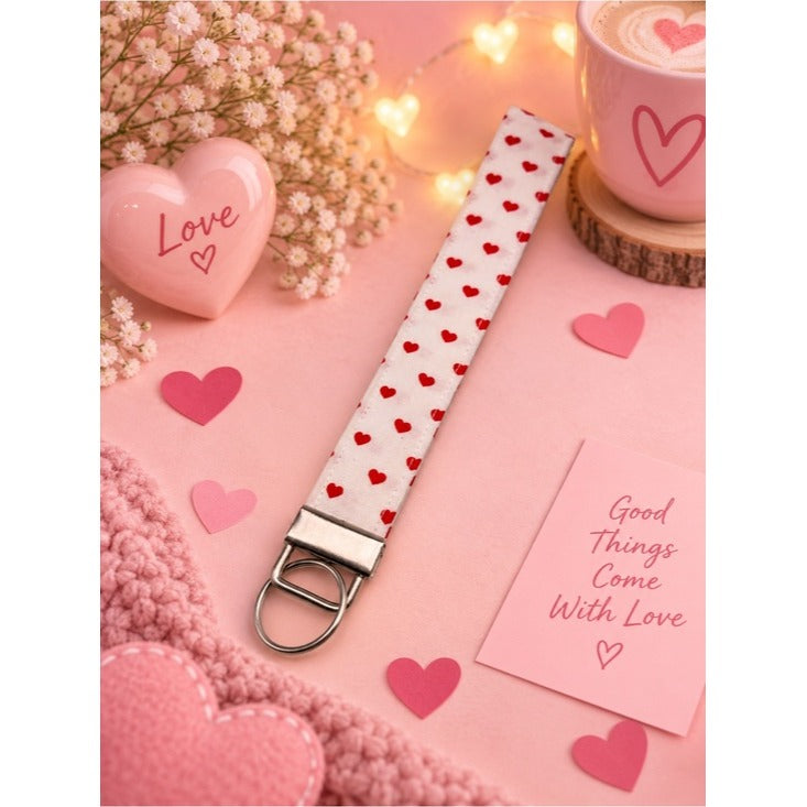 Hearts Keychain Wristlet