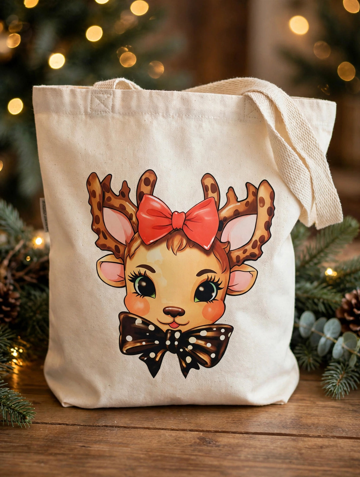 Christmas Canvas Tote Bag Organic Cotton