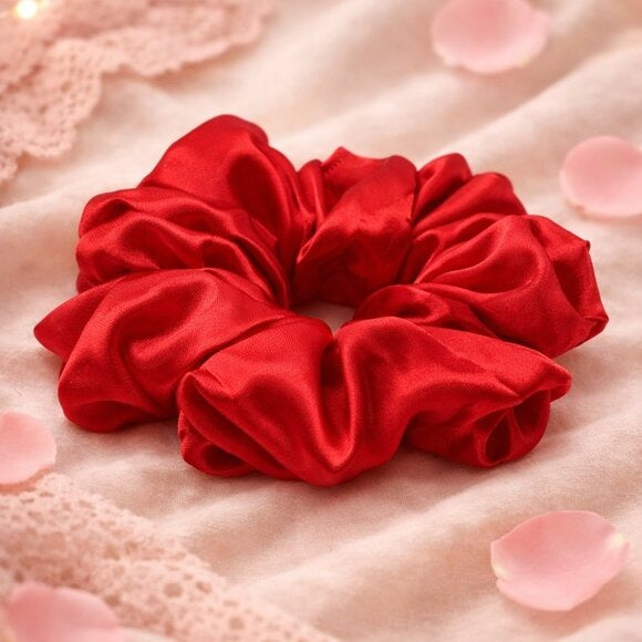 Red Satin XXL Scrunchie