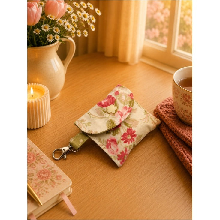 Romantic Floral and Paisley Print Earbud Case