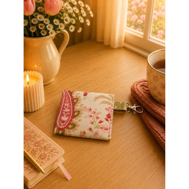 Romantic Floral and Paisley Print Earbud Case