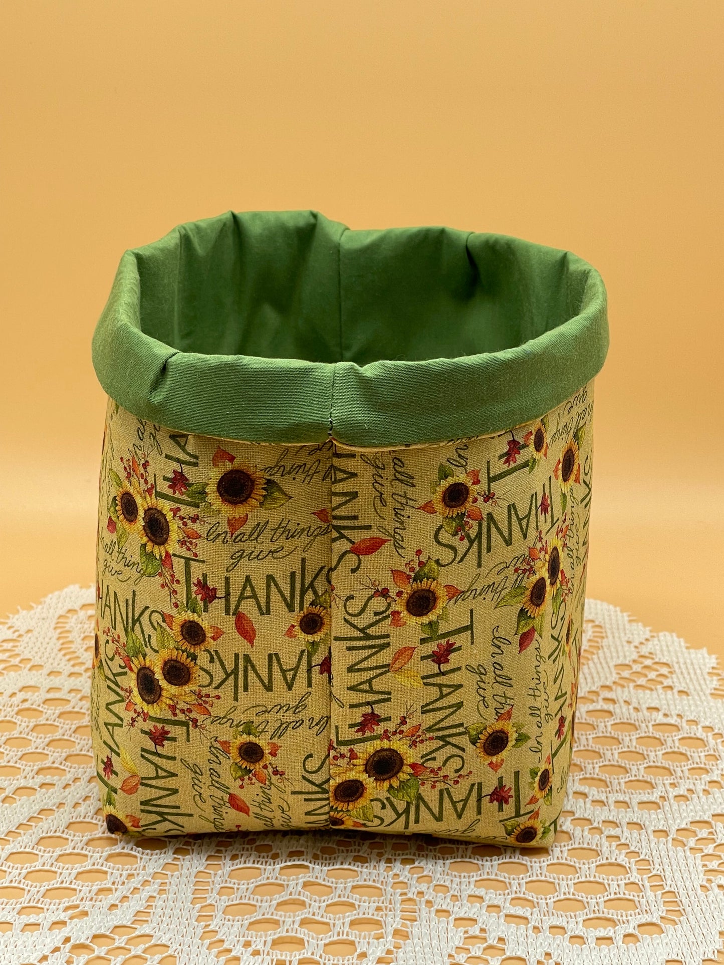 Sunflower Fall Themed Fabric Basket