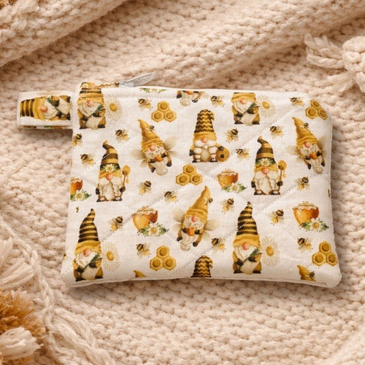 Bee Gnome Quilted Keychain Wallet