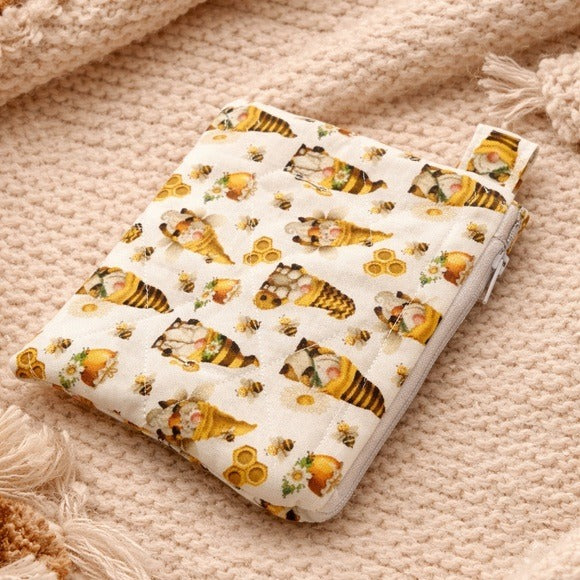 Bee Gnome Quilted Keychain Wallet