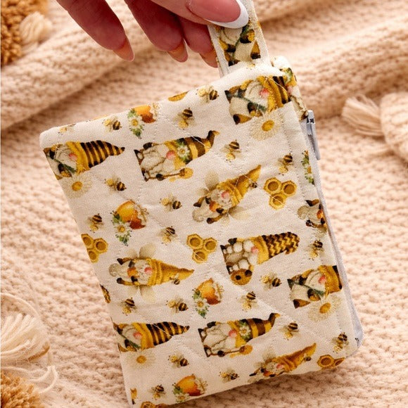 Bee Gnome Quilted Keychain Wallet