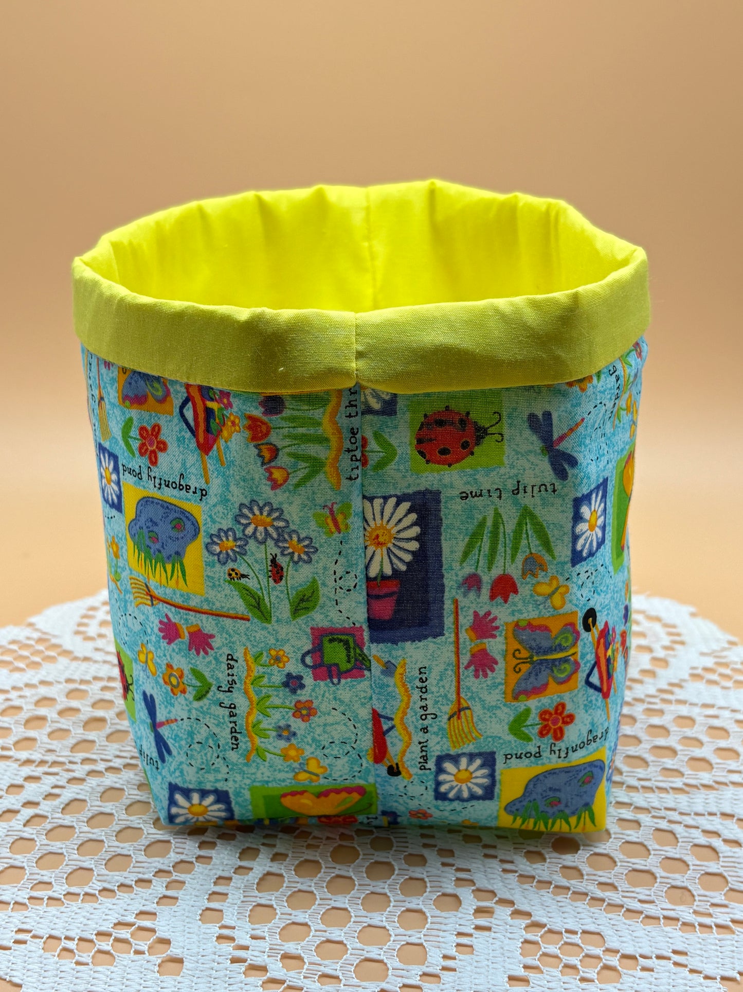 Nature Flower Themed Fabric Gift Storage Basket
