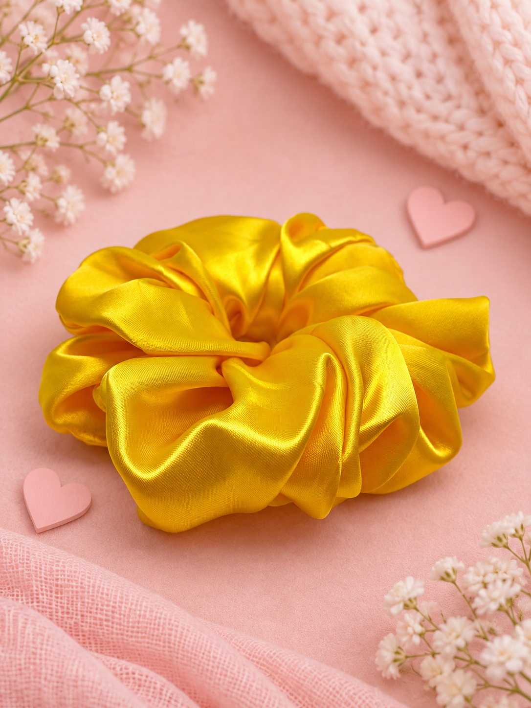 Yellow Satin XXL Scrunchie