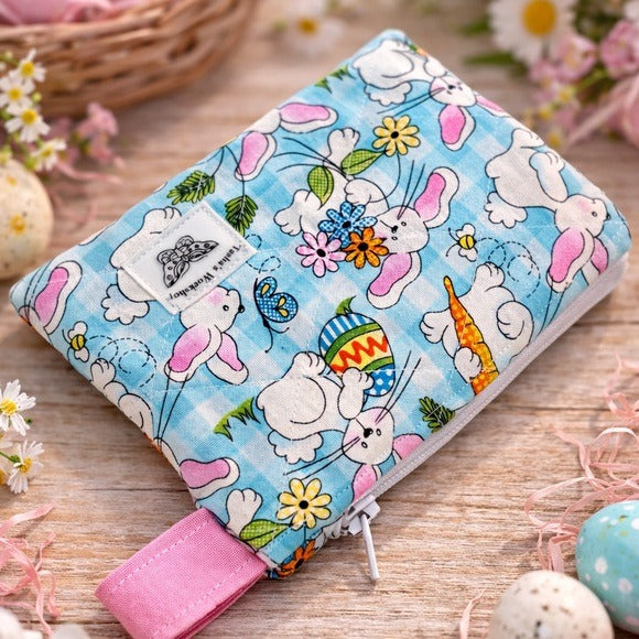Easter Bunny Quilted Keychain Wallet