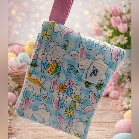 Easter Bunny Quilted Keychain Wallet