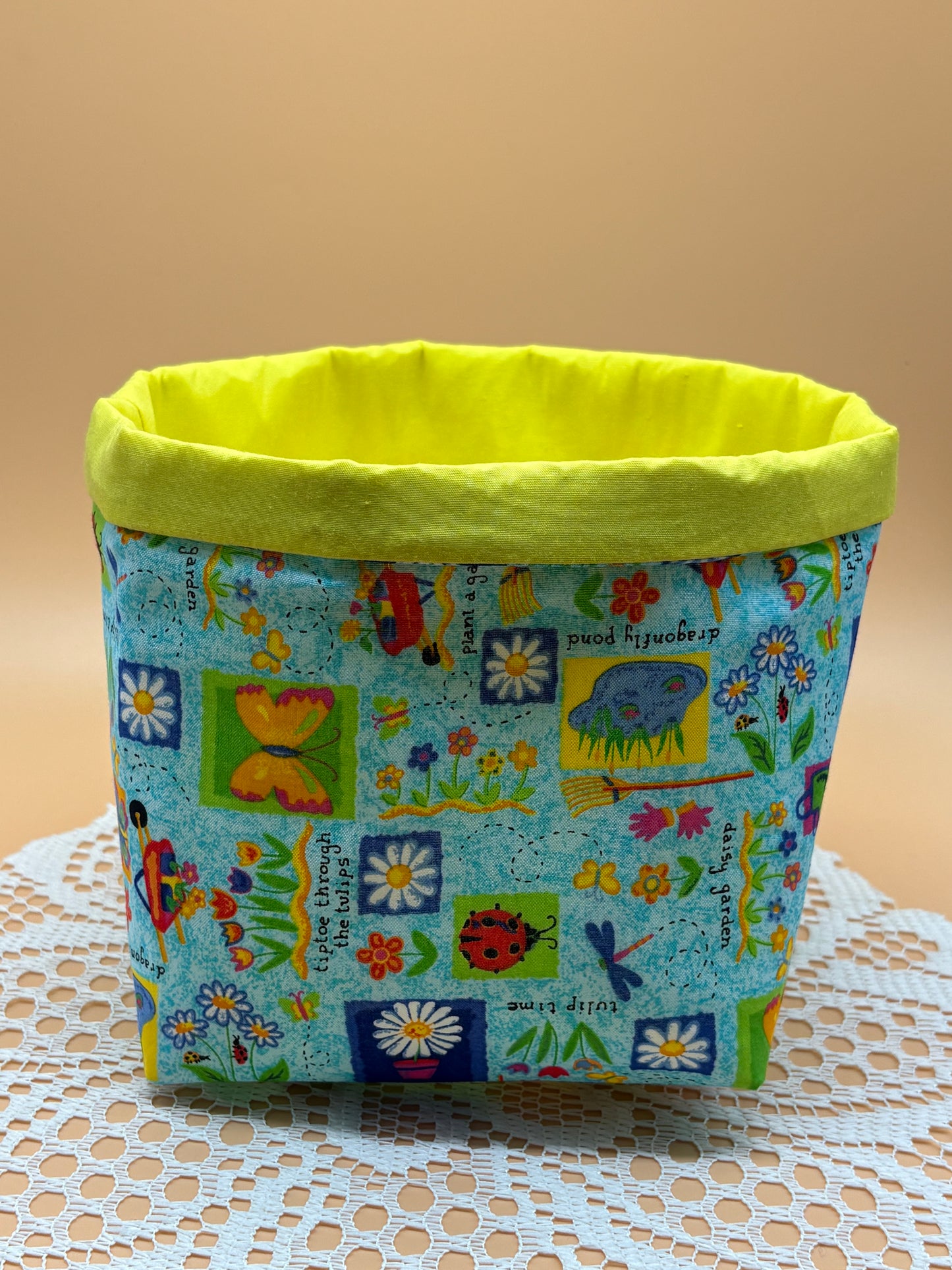 Nature Flower Themed Fabric Gift Storage Basket