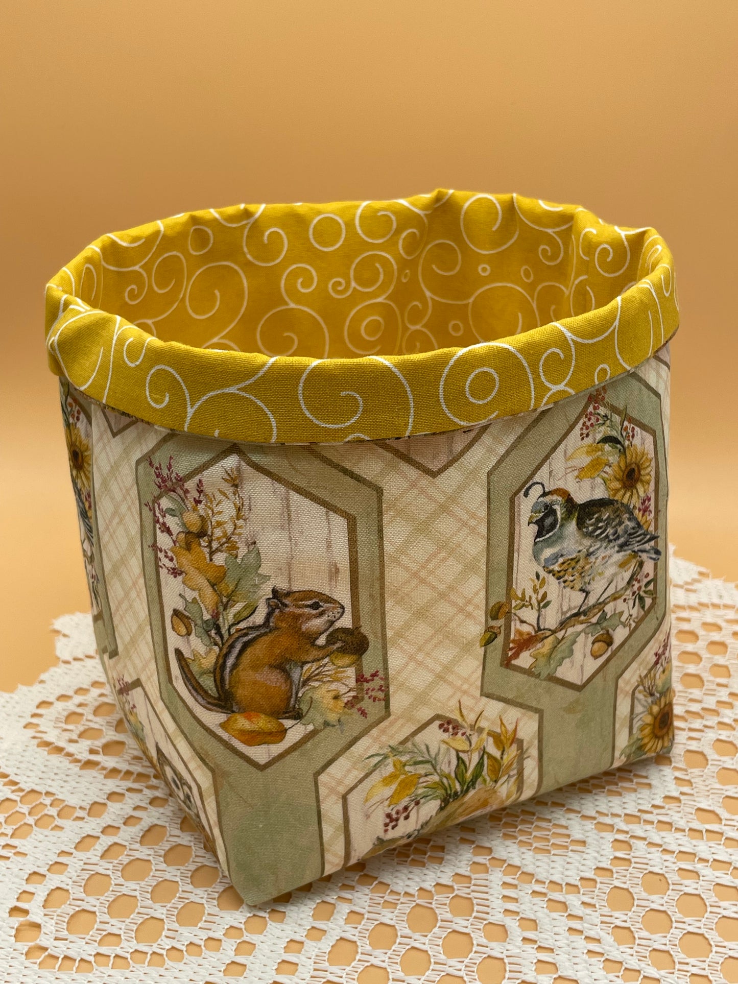 Animals Fall Themed Fabric Basket