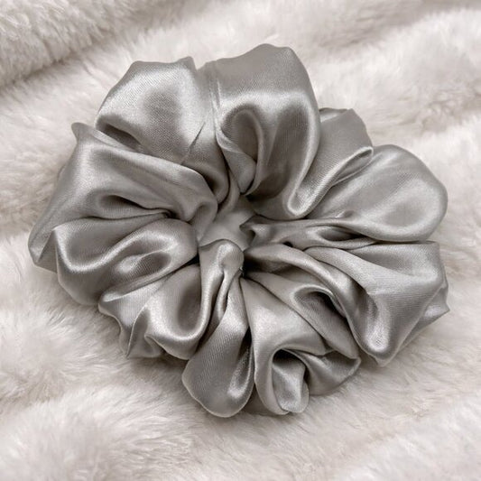 Silver Satin XXL Scrunchie