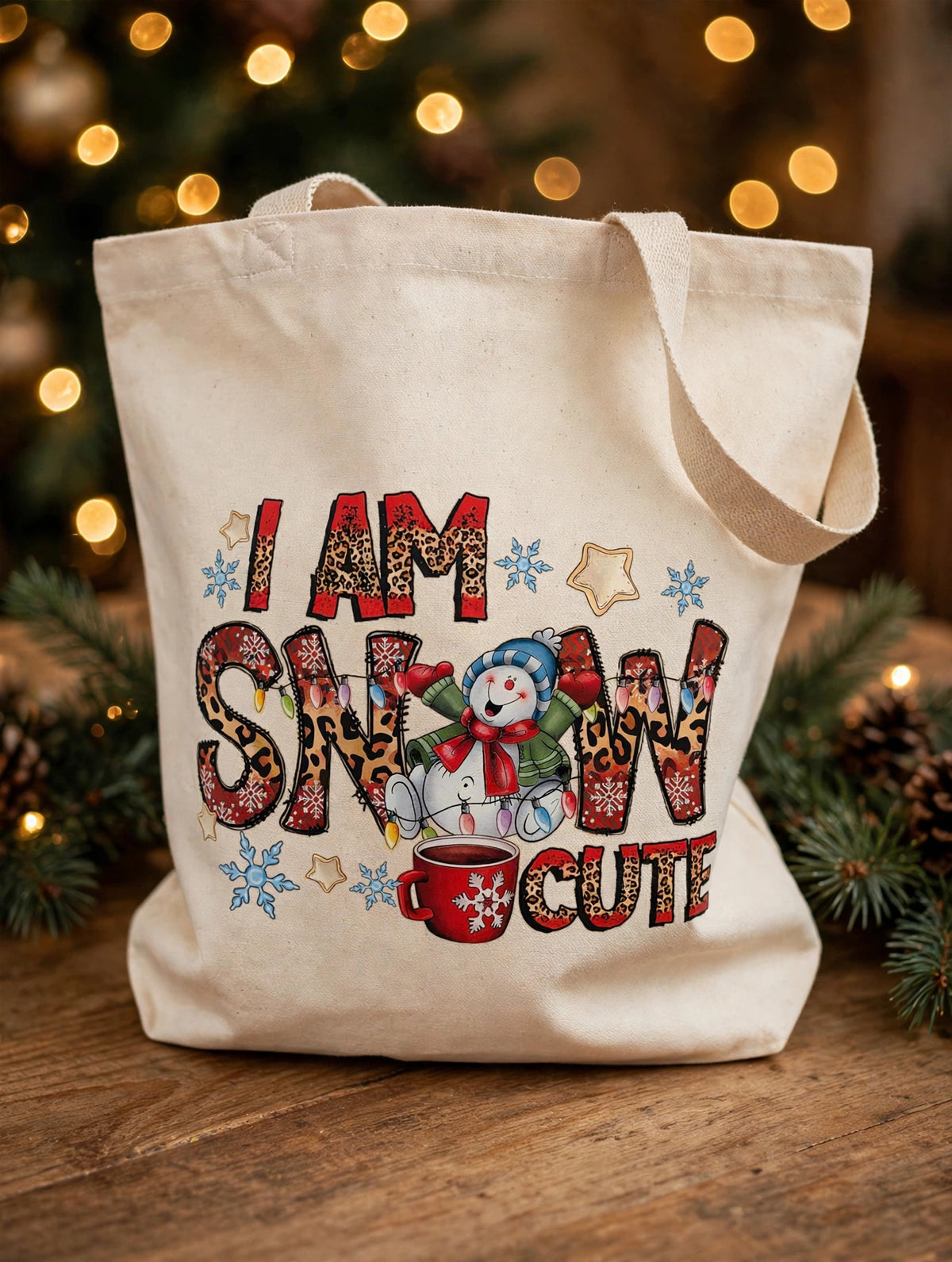 Christmas Canvas Tote Bag Organic Cotton