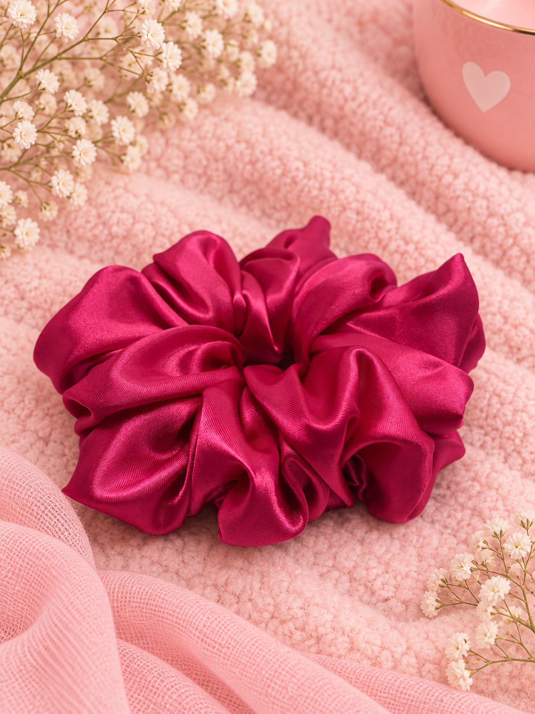 Raspberry Pink Satin XXL Scrunchie