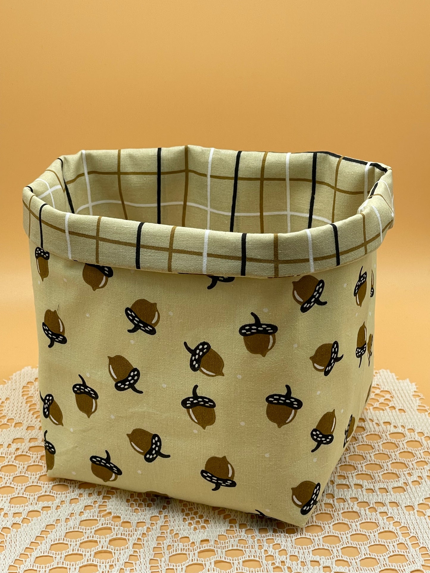 Acorn Fall Themed Fabric Basket